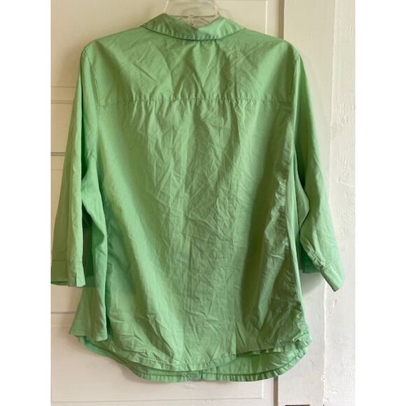 Coral Bay Woman Size 3X  Button Front Green Shirt - Picture 2 of 6